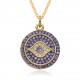 Cross-border European and American creative personality exaggerated round Devil's eye necklace for women, niche design sense collarbone chain Cross-border European and American creative personality exaggerated round Devil's eye necklace for women, niche design sense collarbone chain