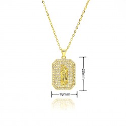 Xiyin is selling a zircon pendant necklace of a European and American cross-border religious statue with a collarbone chain and a goddess of God, plated with 18k gold