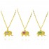 18K copper, gold, slightly set zircon elephant pendant necklace, female Instagram cute style collarbone chain, cross-border Xiyin bestseller