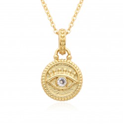 Amazon cross-border trendy jewelry: New Devil's Eye micro-set zircon pendant 18k Collarbone necklace in stock for consignment