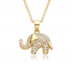 Little Elephant pendant necklace for women, with a sense of high-end, light luxury and niche design. Wholesale collarbone chain inlaid with zircon