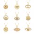 The new European and American cross-border Devil's Eye oil-dripping necklace with copper plating of 18k gold and slightly set zircon pendant necklaces