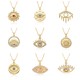 The new European and American cross-border Devil's Eye oil-dripping necklace with copper plating of 18k gold and slightly set zircon pendant necklaces The new European and American cross-border Devil's Eye oil-dripping necklace with copper plating of 18k gold and slightly set zircon pendant necklaces