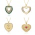 European and American new style simple hollow heart collarbone chain heart-shaped necklace for women, copper-plated real gold zircon necklace h147