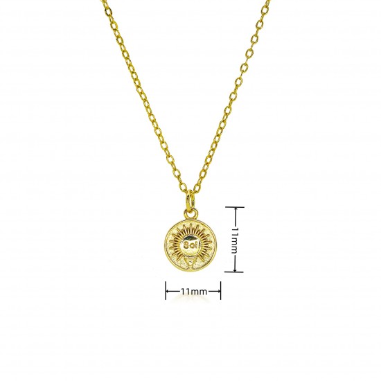 True gold 18K gold protected gold pendant with zircon, tribal pattern logo pendant, moon eye necklace accessory material True gold 18K gold protected gold pendant with zircon, tribal pattern logo pendant, moon eye necklace accessory material