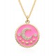 Cross-border sources of European and American fashion oil-drop moon and star geometric pendant necklaces, INS copper micro-set accessories Cross-border sources of European and American fashion oil-drop moon and star geometric pendant necklaces, INS copper micro-set accessories