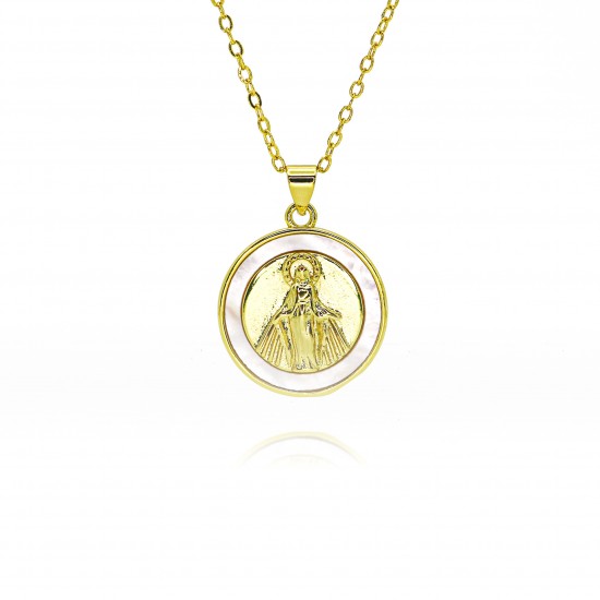 European and American cross-border religious personality statue collarbone chain Zircon eco-friendly copper pendant necklace copper plated 18k G395 European and American cross-border religious personality statue collarbone chain Zircon eco-friendly copper pendant necklace copper plated 18k G395