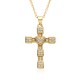 Amazon cross-border bestseller colorful zircon cross accessory pendant Hip-hop necklace female wholesale SHEIN.TEMU Amazon cross-border bestseller colorful zircon cross accessory pendant Hip-hop necklace female wholesale SHEIN.TEMU