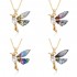 Cross-border European and American fashion niche colored zircon pearl hummingbird pendant necklace female flying bird collarbone chain