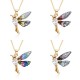 Cross-border European and American fashion niche colored zircon pearl hummingbird pendant necklace female flying bird collarbone chain Cross-border European and American fashion niche colored zircon pearl hummingbird pendant necklace female flying bird collarbone chain
