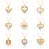 Cross-border European and American fashion copper zircon heart-shaped necklace, personalized ins style heart-shaped pendant necklace, 18k for women