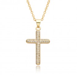 A light luxury full-diamond micro-set design, a lively and dazzling cross necklace for women, and a simple Instagram pendant