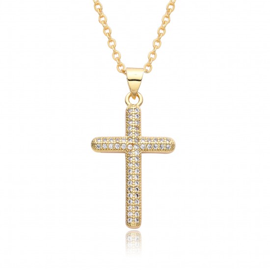 A light luxury full-diamond micro-set design, a lively and dazzling cross necklace for women, and a simple Instagram pendant A light luxury full-diamond micro-set design, a lively and dazzling cross necklace for women, and a simple Instagram pendant