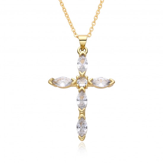 A slightly star-studded cross necklace with a cool and sweet style. Zircon sparkling diamond pendant, 2023 new trendy neck chain A slightly star-studded cross necklace with a cool and sweet style. Zircon sparkling diamond pendant, 2023 new trendy neck chain