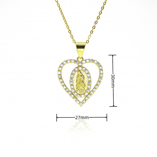 Xiyin is selling a zircon pendant necklace of a European and American cross-border religious statue with a collarbone chain and a goddess of God, plated with 18k gold Xiyin is selling a zircon pendant necklace of a European and American cross-border religious statue with a collarbone chain and a goddess of God, plated with 18k gold