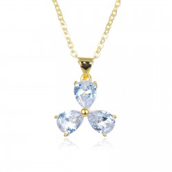 Wholesale of diamond-encrusted zircon petal pendants, necklaces, women's necklaces and InS-style women's collarbone chains in stock for cross-border trade from Europe and America