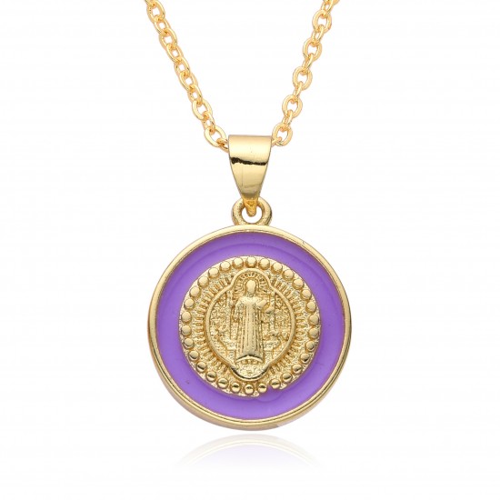 European and American fashion cross-border religious copper drop oil pendant, Jesus pendant, women's jewelry, Catholic Virgin Mary necklace European and American fashion cross-border religious copper drop oil pendant, Jesus pendant, women's jewelry, Catholic Virgin Mary necklace