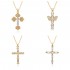 A slightly star-studded cross necklace with a cool and sweet style. Zircon sparkling diamond pendant, 2023 new trendy neck chain