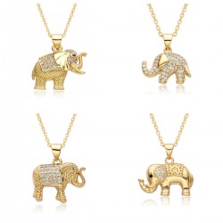 Little Elephant pendant necklace for women, with a sense of high-end, light luxury and niche design. Wholesale collarbone chain inlaid with zircon