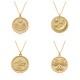 European and American popular fashion round coin pendant jewelry, 18K gold-plated pattern round coin necklace European and American popular fashion round coin pendant jewelry, 18K gold-plated pattern round coin necklace