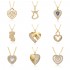 A cross-border bestseller with a niche and light luxury style, this 18K gold-plated copper pendant necklace with slightly zircon pearl inlays and hollow heart designs