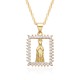 Amazon square Virgin zirconia necklace pendant for women, retro fashion, individual elegance, colorful micro-set electroplated jewelry Amazon square Virgin zirconia necklace pendant for women, retro fashion, individual elegance, colorful micro-set electroplated jewelry