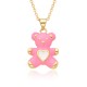 Cross-border supply: Simple and fashionable oil-dripping bear pendant, copper-plated real gold personalized necklace, new style from Europe and America Cross-border supply: Simple and fashionable oil-dripping bear pendant, copper-plated real gold personalized necklace, new style from Europe and America