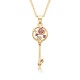 18k gold color-preserving heart key necklace, female ins collarbone chain, Korean version crystal zircon pendant necklace 18k gold color-preserving heart key necklace, female ins collarbone chain, Korean version crystal zircon pendant necklace