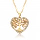 Round hollowed-out life tree pendant necklaces, European-style zircon necklaces for women, and geometric collarbone chains are popular in Europe and America Round hollowed-out life tree pendant necklaces, European-style zircon necklaces for women, and geometric collarbone chains are popular in Europe and America