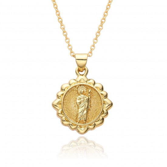 European and American fashion cross-border religious copper slightly set zircon pendant women's accessory, Catholic Virgin Mary necklace A078 European and American fashion cross-border religious copper slightly set zircon pendant women's accessory, Catholic Virgin Mary necklace A078