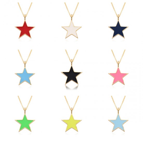 In 2023, Amazon is selling a new Instagram-style, fashionable, exquisite and colorful oil-dripping star collarbone chain necklace for women In 2023, Amazon is selling a new Instagram-style, fashionable, exquisite and colorful oil-dripping star collarbone chain necklace for women