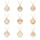 Round hollowed-out life tree pendant necklaces, European-style zircon necklaces for women, and geometric collarbone chains are popular in Europe and America Round hollowed-out life tree pendant necklaces, European-style zircon necklaces for women, and geometric collarbone chains are popular in Europe and America