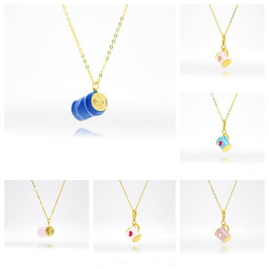 A fashionable necklace in the shape of an oil drip cup from Europe and America, a trendy collarbone chain with a light luxury and high-end feel A fashionable necklace in the shape of an oil drip cup from Europe and America, a trendy collarbone chain with a light luxury and high-end feel