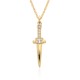 Wholesale of sword, crescent and ivory pendant necklaces for foreign trade, cross-border micro-set zircon women's gold-plated beaded chain necklaces Wholesale of sword, crescent and ivory pendant necklaces for foreign trade, cross-border micro-set zircon women's gold-plated beaded chain necklaces