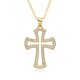 Korean version cross pendant simple necklace, women's necklace, export fashion crystal, European and American men's micro-set openwork necklace Korean version cross pendant simple necklace, women's necklace, export fashion crystal, European and American men's micro-set openwork necklace