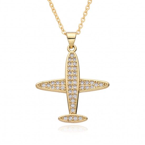 New European and American products in the style of Instagram, Amazon's best-selling fashion and individuality, 18k aircraft and aircraft women's pendant necklaces, consignment New European and American products in the style of Instagram, Amazon's best-selling fashion and individuality, 18k aircraft and aircraft women's pendant necklaces, consignment