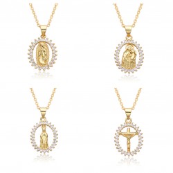 Youdaoplaceholder0 European and American cross-border creative personality accessories Virgin Mary Geometric Skeleton Pendant necklace necklaces