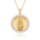 European and American ins simple Virgin Mary necklace for men and women, fashionable gold with zirconium lace and hollowed-out pendant that does not fade European and American ins simple Virgin Mary necklace for men and women, fashionable gold with zirconium lace and hollowed-out pendant that does not fade
