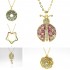 A cute cartoon round plate animal insect pendant necklace studded with diamonds in Europe and America, featuring a seven-spotted ladybug and five-pointed star