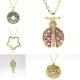 A cute cartoon round plate animal insect pendant necklace studded with diamonds in Europe and America, featuring a seven-spotted ladybug and five-pointed star A cute cartoon round plate animal insect pendant necklace studded with diamonds in Europe and America, featuring a seven-spotted ladybug and five-pointed star