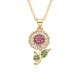 New European and American light luxury full-diamond zircon sunflower flower pendant necklace for women, simple and niche collarbone chain accessory New European and American light luxury full-diamond zircon sunflower flower pendant necklace for women, simple and niche collarbone chain accessory