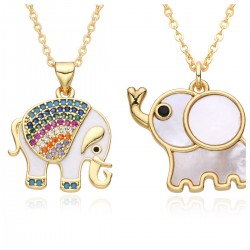 Wholesale of European and American individualistic, fashionable and versatile elephant pendants, hip-hop exaggerated, zircon set high-end necklaces and women's accessories