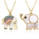 Wholesale of European and American individualistic, fashionable and versatile elephant pendants, hip-hop exaggerated, zircon set high-end necklaces and women's accessories Wholesale of European and American individualistic, fashionable and versatile elephant pendants, hip-hop exaggerated, zircon set high-end necklaces and women's accessories