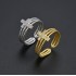 Wholesale multi-layer diamond-encrusted zircon cross ring with adjustable opening for women's index finger rings in stock for cross-border trade in Europe and America