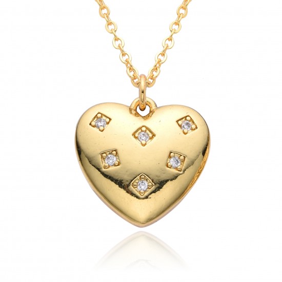 The 2023 new heart-shaped diamond-encrusted necklace for women features a simple and niche design. It is a heart-shaped collarbone chain with a copper plating of 18K real gold The 2023 new heart-shaped diamond-encrusted necklace for women features a simple and niche design. It is a heart-shaped collarbone chain with a copper plating of 18K real gold