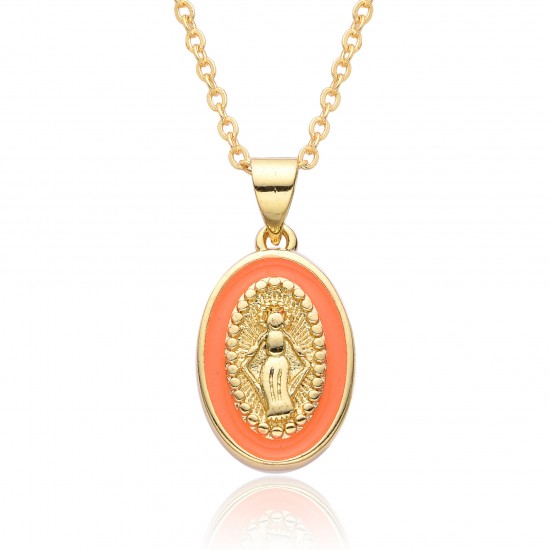 European and American cross-border religious oval oil drop pendant, women's jewelry, God Jesus, Virgin Mary necklace European and American cross-border religious oval oil drop pendant, women's jewelry, God Jesus, Virgin Mary necklace