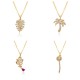 European and American simple and fashionable coconut tree necklace, Instagram niche design, five-pointed star leaf pendant, collarbone chain European and American simple and fashionable coconut tree necklace, Instagram niche design, five-pointed star leaf pendant, collarbone chain
