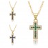 Exaggerated street trend hip-hop sweet and cool style, slightly inlaid colorful cross necklace pendant, personalized and versatile collarbone chain