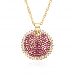European and American cross-border micro-set zircon Devil Eye pendant Necklace Colored zirconium geometric eye necklace women Necklace