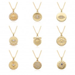 Micro-set pendant, Pharaoh's Eye, small shield, exotic style pendant, male and female Devil's Eye pendant